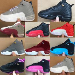 12S Kids Shoes 12 basketbal peuter sneakers Designer Boys Girls Athletic Retro Youth Infants Black Trainers Deadly Pink Red Kid Shoe Chidren I5MA#