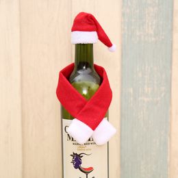 12sets / lot de Noël de vins de Noël couverture de bouteille de Noël décorations de Noël enveloppe de bouteille écharpe décor de fête enffeites de natal