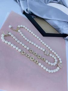 12stijl Diamond Pearl Pendant kettingontwerper Hoogwaardige modebrief C Choker Hangdoek dames trui ketting trouwdag sieraden cadeau