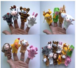 12 estilos en una bolsa Bebé Suave Felpa Velour Animal Marionetas de mano Niños Animal Marioneta de dedo JUGUETES Preescolar Jardín de infantes fedex dhl shi7210819