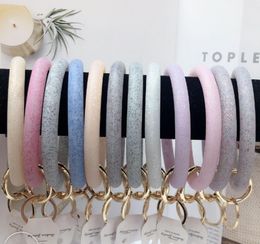 12styles Bracelets en silicone Bracelet Poignet Porte-clés Mode Glitter Bracelet Sport Porte-clés Rond Porte-clés Grand O Porte-clés Bijoux2984247