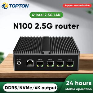 Enrutador Firewall Intel N100 de 12.a generación 4x i226-V 2,5G LAN N5105 N5100 J5040 NVMe Mini PC sin ventilador ordenador Barebone Proxmox pfSense 240104