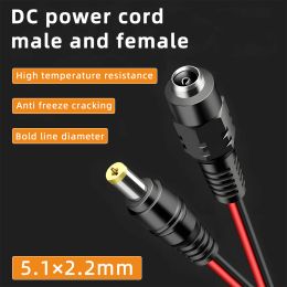 Conectores de cable de alimentación CC de 12V 1.8A 5.5x2.1 mm Suministro de enchufe de la línea de alambre de cable de gato femenino macho para cámaras de CCTV encendido
