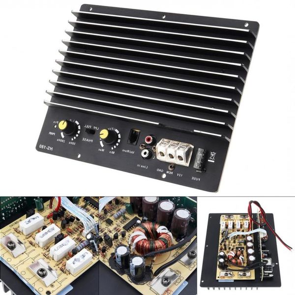 Freeshipping 12V 1000w Schwarz Aluminiumlegierung Leistungsstarker Bass Subwoofer Car Audio Hochleistungsverstärkerplatine für Car Audio / Low Sound Spea Xedg