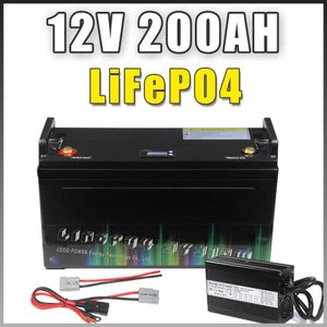 Batterie LiFePO4 12V 100ah 150ah 200ah, Bluetooth, BMS LCD, étanche IP68, camping-car, bateau, chariot élévateur, stockage de panneaux solaires, chargeur 14.6V