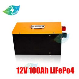 12V 100AH ​​LIFEPO4 Células de batería incorporadas BMS Lithium Batterías potenciales Batería recargable JP Kr Fast Entrada