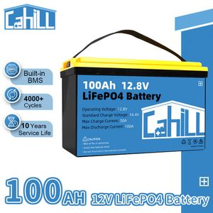 12V 100AH ​​LIFEPO4 Batterijpakket Grade A Lithium Iron Phosphate Solar Battery Ingebouwde BMS voor RV-bestelwagens Camper Boat bestelwagens EV-opslag