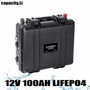 Batería recargable lifepo4 de 12V y 100AH para motor de barco y batería Solar para caravana, combustible para exteriores BMS integrado de 12,8 V