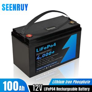 Batterie Rechargeable Lifepo4 12V, 100ah, avec écran LCD, BMS intégré en option pour démarreur automatique de voiture, alimentation électrique pour camping-car solaire