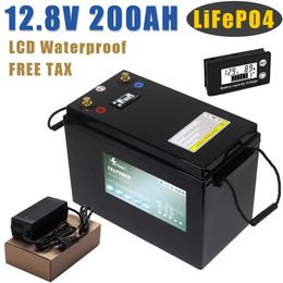 Batería LiFePO4 de 12V, 12,8 V, 50Ah, 80Ah, 100Ah, 150Ah, 200Ah, 300Ah, para caravanas, carrito de Golf, todoterreno, con cargador de 14,6 V y 10A