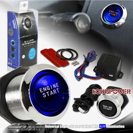 12V 19mm Aluminium Auto DIY Aanplaking LED AutoStart Drukknop Schakelaar Motor Start Momentary Starter Auto Universele Accessoires