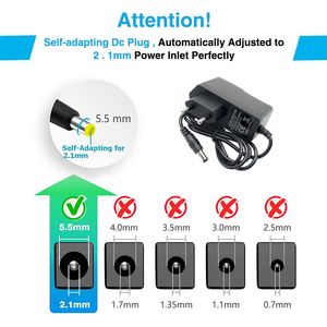 12V 1A voeding AC 100-240V Power Adapter Wall Charger DC 5,5 mm x 2,1 mm EU/AU/UK/US-plug voor Xiaomi Mi Router 3