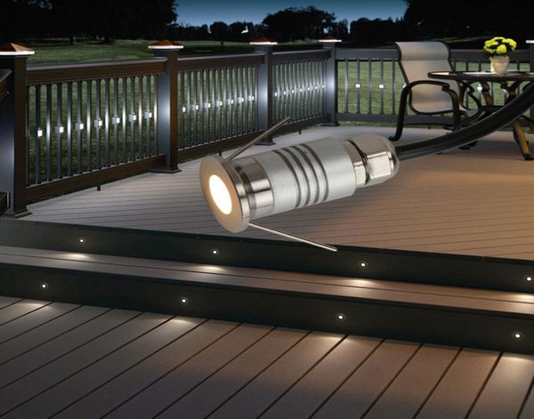 12V 1W mini LED recoins en extérieur de jardin extérieur étape étape étape étage étage clair sol stratifié de plancher