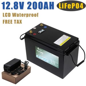 12V 200Ah LiFePO4 Batterij BMS Batterijen 6000 Cycli Voor 12.8V RV Campers Golfkar Off-Road Off-grid Solar Wind 12v lifepo4