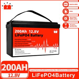 12V 200AH LIFEPO4 Batterij Pack Ingebouwde BMS Oplaadbare gloednieuwe lithiumijzerfosfaatcel voor golfkarren RV EV Boat
