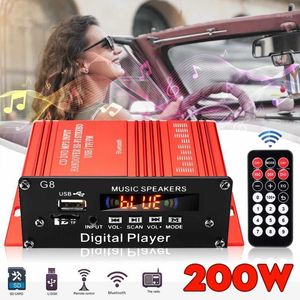 12V 200W 2CH Mini Digital bluetooth HIFI Audio Power Car Audio Amplificador Stéréo Amplificateurs FM Radio USB W / Remote1