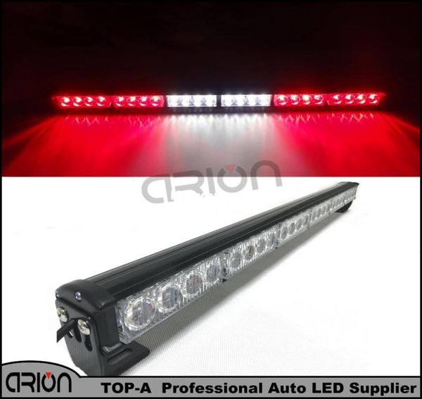 12V 24 LED Luz estroboscópica LED de alta potencia barra larga Lámpara de flash roja y blanca Advertencia Luces de emergencia para vehículos Shopping8896114