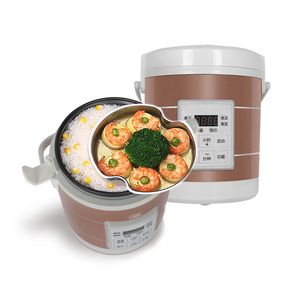 Olla arrocera para coche de 12V, 24V, 1,6 l, olla portátil para cocinar sopa, Mini vaporera para alimentos, calentador, caja de almuerzo de calentamiento rápido