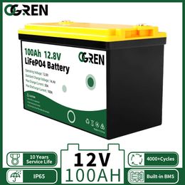 12V 24V 100Ah 200Ah LiFePO4 Batterie Lithium Fer Phosphate Batterie Rechargeable Intégrée BMS pour RV EV Système d'alimentation solaire Maison