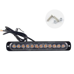 12V / 24V 12 LED Carre-remorque de la bande de remorque de voiture Marqueur latéral de la moto Lumière d'urgence Beacon Avertissement Risque Risque Flash Strobe Tour des lumières