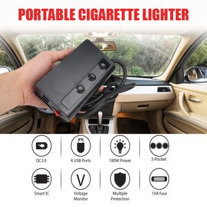 12V 24V 180W 3.0 Adaptador de cargador de automóvil para el teléfono Declarador de encendedor de cigarrillo Cargo rápido 4 puertos USB Cargo de carga