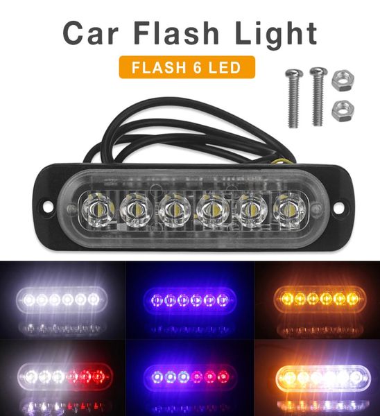 12V 24V 18W 6 LED impermeable coche camión baliza de emergencia advertencia peligro Flash estroboscópico barra de luz CLT2126423732