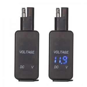 12V-24V 2.1A SAE DUBLE USB-kabeladapter Dual Port Power Socket Smart Phone Tablet GPS-oplader met Voltmeter voor motorfiets