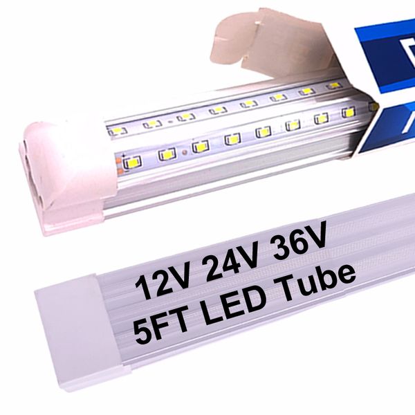 Barre lumineuse intérieure de tubes LED 12V 24V 36V 5 pieds 5 pieds 150CM 60 pouces 25W 240LED 5000LM bandes lumineuses LED pour remorque de chargement fermée, voiture RV Van camion camion camping-car oemled