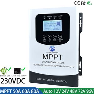 12V 24V 48V 60V 72V 96V MPPT ZONDAG LADER CONTROLER 230VDC 60A 80A ZONNE PANEEL PV -regelaar met LCD -touchscreen voor lithiumgel loodzuurbatterij schip van EU