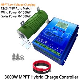 Contrôleur de Charge solaire éolien hybride 12V 24V 48V MPPT 1200W 1600W 2000W 2400W 3000W pour batterie au plomb-acide au Lithium Lifepo4