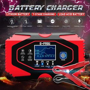12V-24V 8A Volautomatische Auto Acculader Power Pulse Reparatie Laders Nat Droog Lood-zuur Batterij-opladers 7-STAGE Charging288U