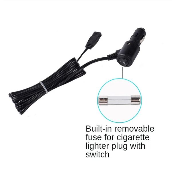 12v 24v Plug CC Cigare Cigarette Light Chargeur Cable Cordon Cableau de câble pour le moniteur / appareil photo 2M