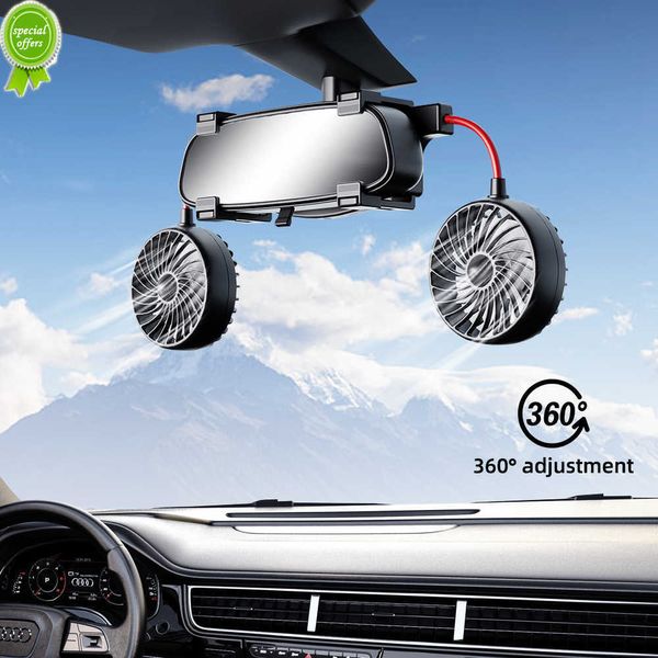 Ventilateur de voiture électrique M7 12V/24V, rétroviseur universel monté sur voiture, ventilateur d'air de refroidissement réglable à 360 ° pour véhicules de camion SUV