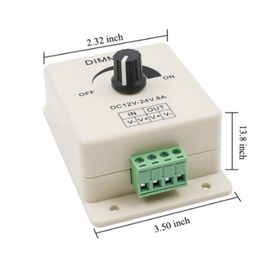 12V 24V LED Dimmer Switch 8A Spanningsregelaar Instelbare controller voor 2835 3528 5050 5054 6530 6730 LED Strip Lichtlamp