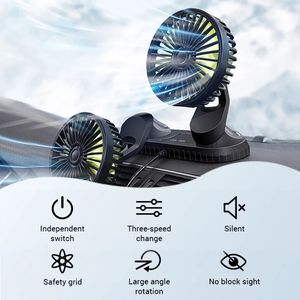 12V-24V USB-auto ventilator voor dashboard luchtcirculatie fans ABS Drie snelheden zomer-koelventilator-hoge luchtstroom