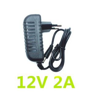 12V 24W EU US Plug Driver Adapter AC 110V 220V tot DC 12V 2A 5.5*2,1 mm LED -voeding voor LED -stripverlichting Transformatoradapter US EU -pluggen Connector