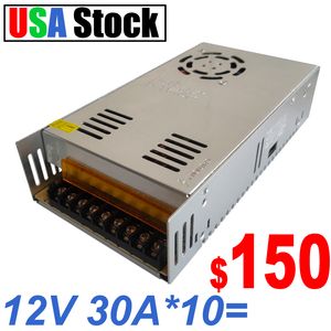 12V 30 A DC voeding Universeel gereguleerde schakel AC naar DC Converter AC DC110V/220V LED -stuurprogramma Laagspanningstransformator voor CCTV 3D -printer LED -driver Usastar