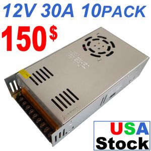 Fuente de alimentación de 12 V 30 A CC Convertidor de CA a CC de conmutación regulada universal CA CC 110 V/220 V Controlador LED Transformador de bajo voltaje para impresora CCTV 3D Controlador LED usalight