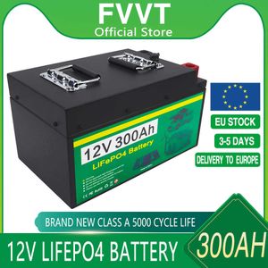 Batterie 12V 300AH LIFEPO4 PACK BATTERNE BMS BMS Lithium Iron Phosphate Cellules pour Campers RV CART GOLF SOLAR OFFROF AVEC avec chargeur avec chargeur