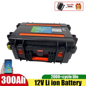 12V 300AH Lithium Ion Batterij Pack oplaadbare Reep -cyclus voor zonne -energieopslagsysteem +20A -oplader