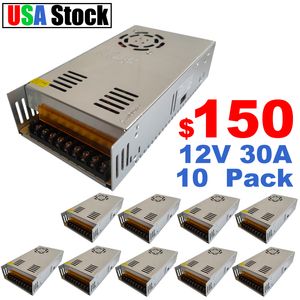 12V 30A Schakelvoeding 110-240 Volt AC/DC 360W Universal Regulated Switching Transformator Adapter Driver voor 3D Printer CCTV Radio LED Strip Crestech168