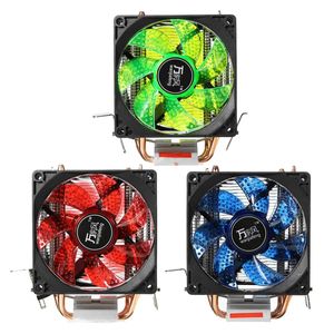 12V 3Pin Silencieux Double Tour CPU Ventilateur Refroidisseur Radiateur Pour Intel LGA1150 1151 1155 AMD 2/3 + - Rouge