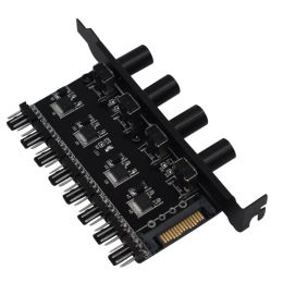 12V 4PIN 3PIN CONTROLADOR DE VELOCIDAD PIERNA 1 a 3 8 vías Regulador de computadora universal PC Fin de enfriamiento Facil Fácil instalación práctica