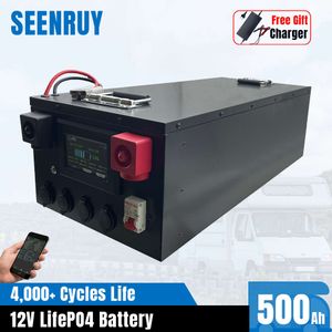 12V 500Ah LiFePO4 Ingebouwde BMS Oplaadbare 6KWh Batterijen voor UPS RV Auto's Boten Campers Gereedschap Zonne-energieopslag