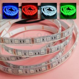 12V 24V 5050 SMD RGB LED Flexibele strip Lichtlint IP68 Waterdichte buitendompelmiddel onder water 60LEDS / M Meerdere kleuren veranderende kerst