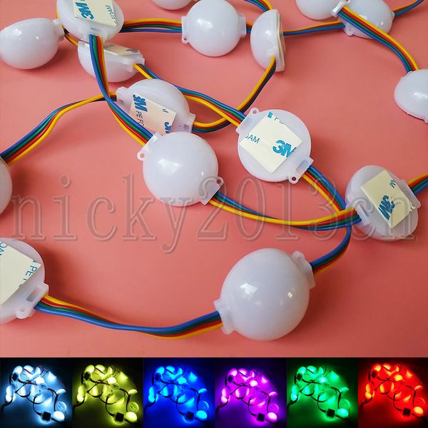 12V 5050 RGB LED Módulo de luz Tira flexible Lámpara de cinta 3LEDs Plástico Hemisférico No impermeable Cambio de color multicolor para ventana frontal Caja de luz Letrero de letra