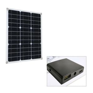12V 50W PET Panel solar flexible Camping Power Bank Kit de sistemas de carga de batería Controlador completo 10/30/60 / 100A 24V - sin