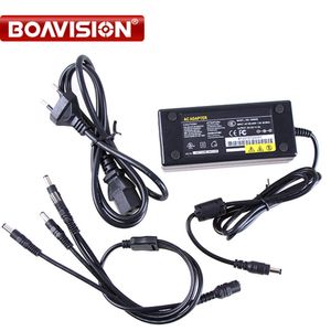 12V 5A Power Adapter: 4-Channel CCTV Camera Power Supply Box with DC+Pigtail Connectors, DC 12V