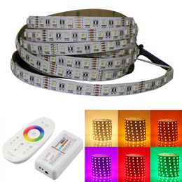 12V 5 m 16.5ft 300LED 5050 RGBW RGBWW Flexibele strip Licht Kleurrijke Dimbare Led Tape Light met Touch Controller