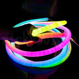 12V 5M WS2811 Adresseerbare 5050 RGB LED Pixel Neon Sign Tube Flexibe Strip Light 360 Ronde 360LEDs PVC IP67 Waterdichte Droomkleur 207z